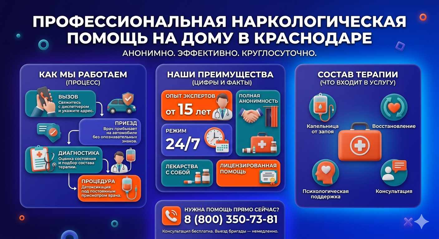 Инфографика о принципах лечения алкоголизма на дому в Усмани: этапы вызова нарколога, преимущества анонимной детоксикации и состав медицинской помощи.